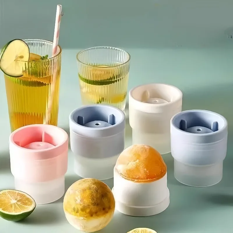 Silikon-Eisballform Stapelbare Langsam Schmelzende Kugelförmige Eiswürfelform für Whiskey Cocktails Lebensmittelecht Wiederverwendbar DIY Eisbereiter – Detail 4