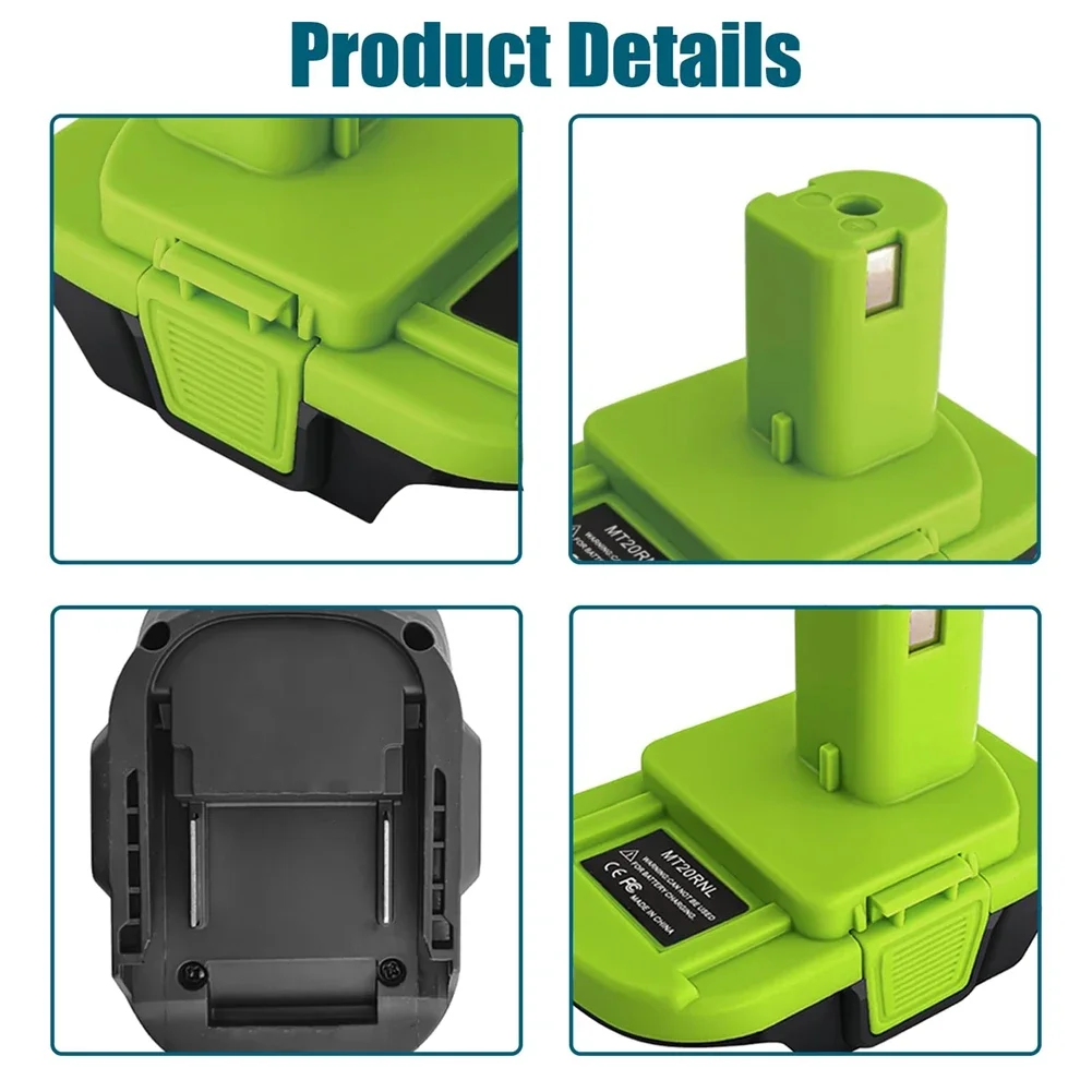 MT20RNL Battery Adapter Converter Use for Ryobi 18V Tools,Converts for Makita 18V Li-Ion Battery to Ryobi 18V Li-Ion Battery