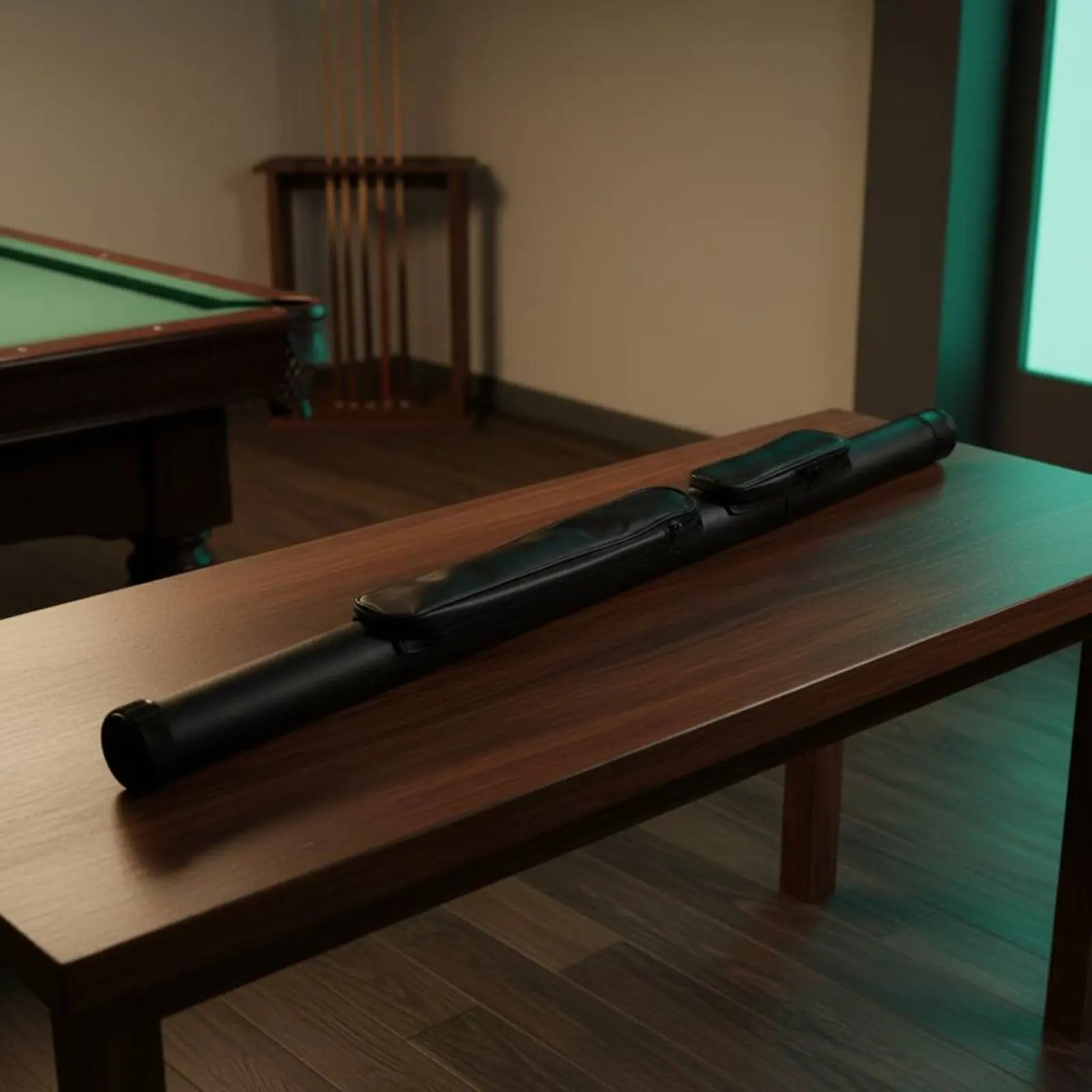 

2-Hole Cue Case Shielded 3/4 Cue Case Easy to Clean Padded Shoulder Strap for Travel