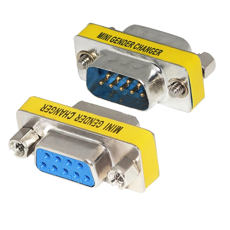 DB9 9Pin Male to Female/Male to Male/Female to Female/ Mini Gender Changer Adapter RS232 Serial plug Com Connector