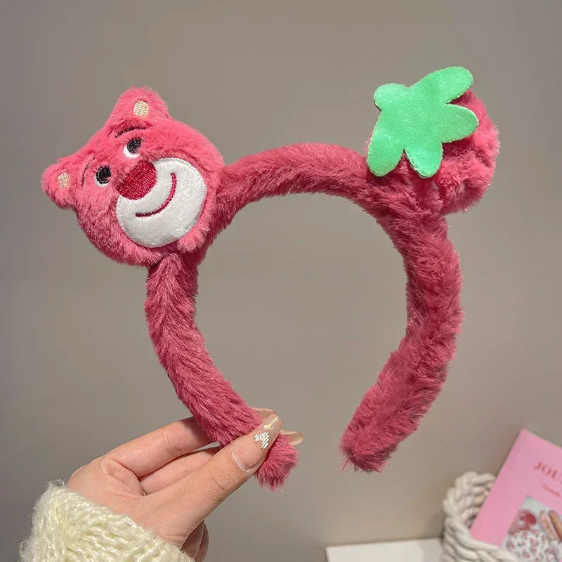 Cute Disney Lotso Plush Headband Girl Face Wash Hairbands Hair Accessories Kids Gift