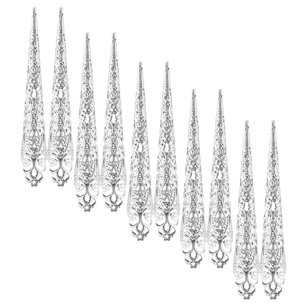 

10 Pcs Finger Nails Cosplay Halloween Decorative Props Durable Lightweight Gel Nails Art Stickers Nail Cover Decors