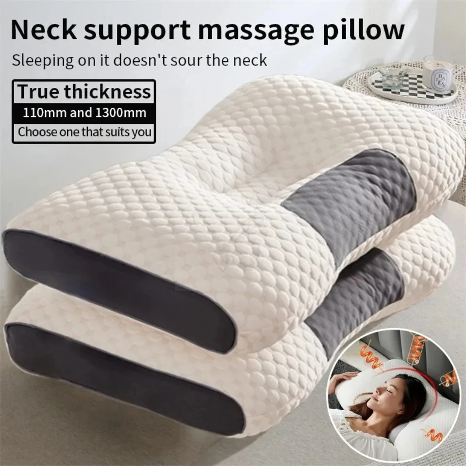 Spa Massage Pillow Washable Non-Collapse Cervical Support Pillow Core Home Pin Gift Pillow