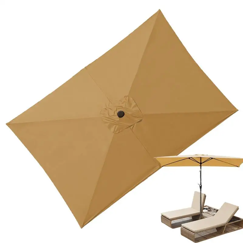 

Patio Umbrella Surface Replacement Cloth Rainproof Sunshade Cloth Rectangular Umbrella Canopy Replacement Garden Accessories