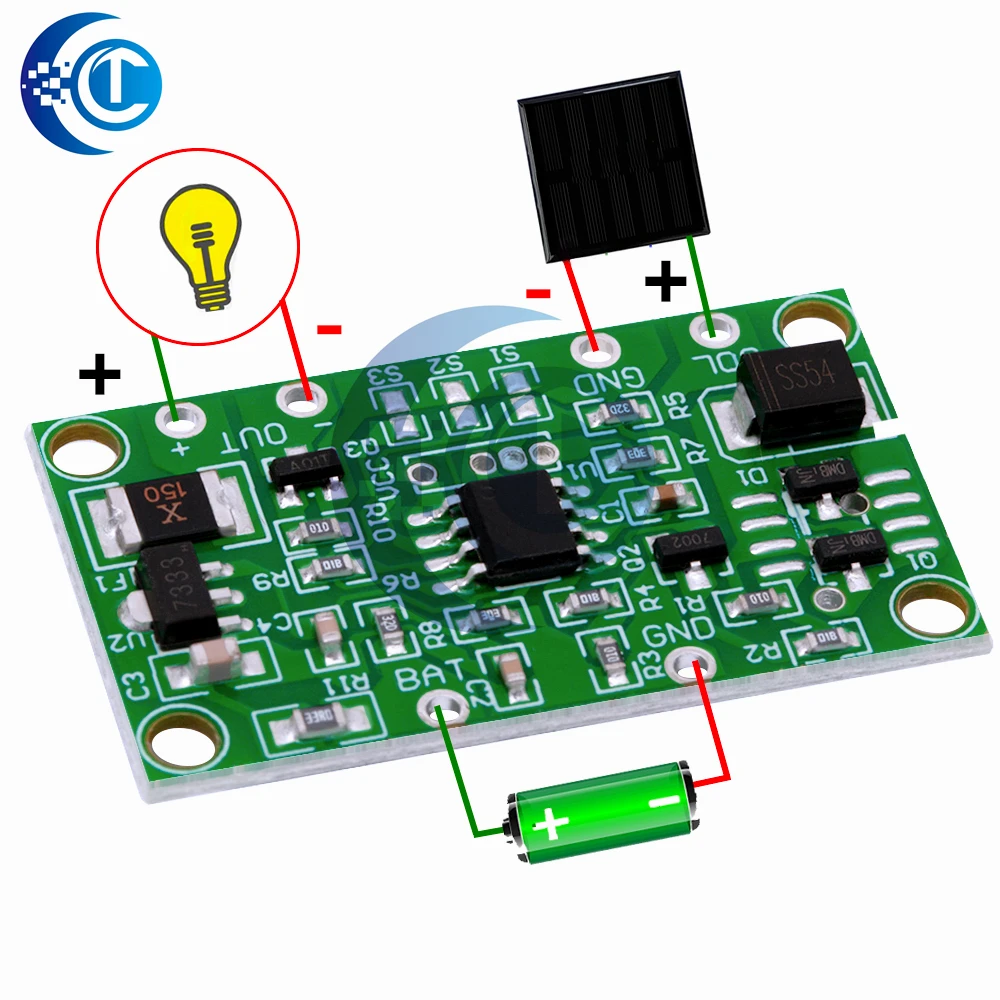 태양광 잔디등 PCBA 컨트롤러 (3.7V/6V/12V 1A): 지면 매립등 및 태양광 잔디등 전용 회로 기판