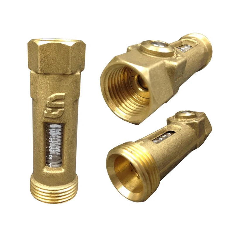 Full copper steel glass flow meter DN15Solar Flow Meter Flow Regulator Flow valve Brass manifold solar water heating system