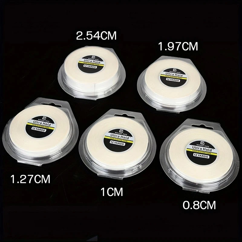 

0,8/1/1,27/1,97/2,54 см, 12 ярдов, ультрафиксирующая лента, двухсторонняя лента, кружевная передняя лента, водонепроницаемая лента для волос высокого качества, лента для парика