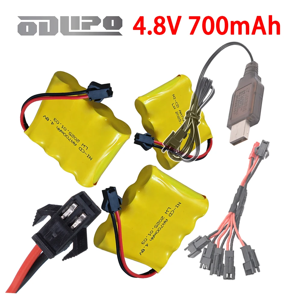 2026 Ni-CD 4.8v 700mAh Battery Charger For Rc toys model Cars Tanks Trucks Robots Boats Guns AA 4.8v Rechargeable Battery Pack