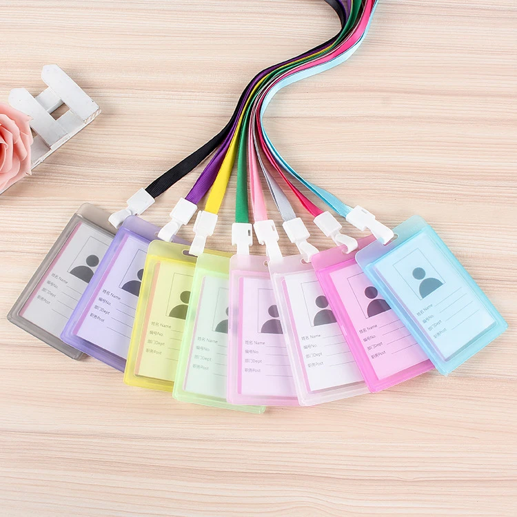 1pc Card Holder Student Bus Doctor Nurse Bussiness Case Cards Sleeve Badge Holder Id Holders with Lanyard