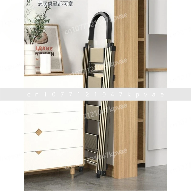 Minimally Designed Home Furniture, Retractable Clothes Hanger,Indoor Folding Aluminum Alloy Ladder, Thickened Clothes Hanger