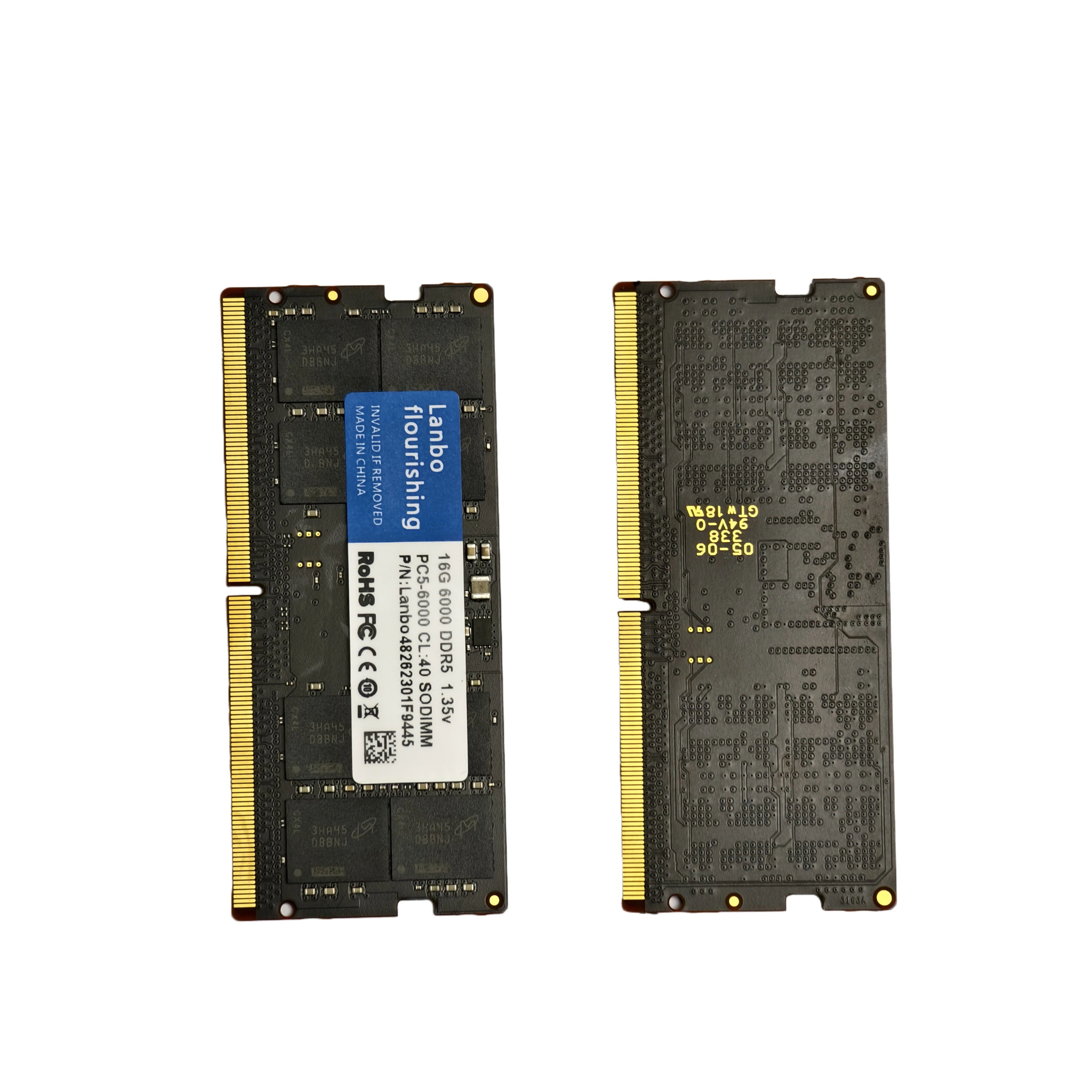 

High-Speed DDR5 Laptop RAMs 8GB 16GB 32GB 4800Mhz 5200Mhz 5600Mhz Computer Memory For Laptop