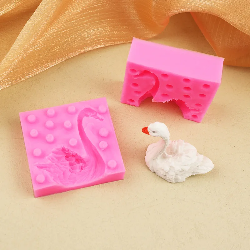 Swan Fondant Mold For Cake Decoration 3D Animal Silicone Baking Tools Cupcake Topper Chocolate Candy Pop Gum Paste Clay Mould