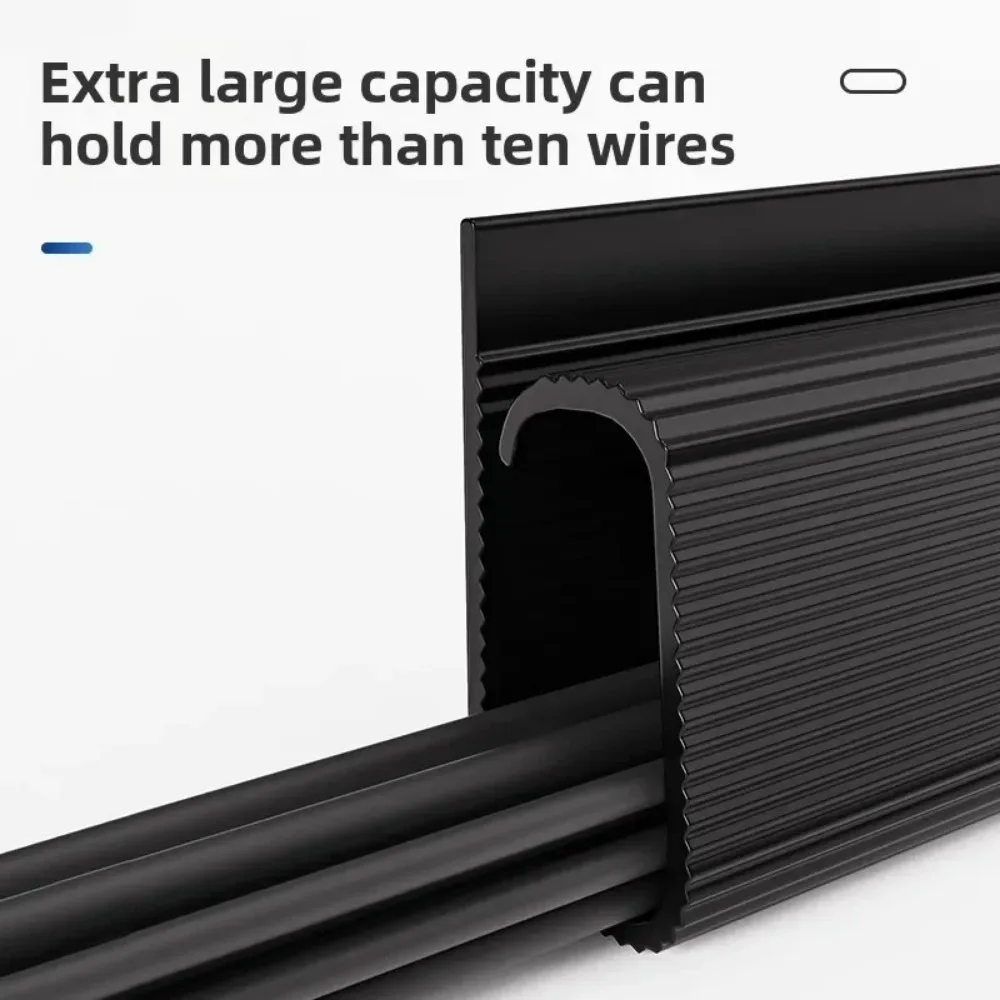 40cm PVC Desk Cable Tray Cable Management Under Desk Channel Cable Raceway Cord Hider No Drilling for Home Office Wire Organizer image 4