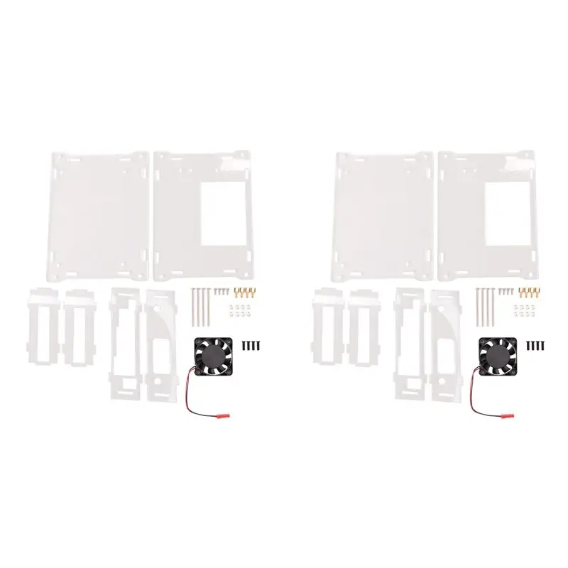 Stylish-2X For Jetson Nano B01 A02 2GB Acrylic Case Development Board Universal Protective Shell With Cooling Fan