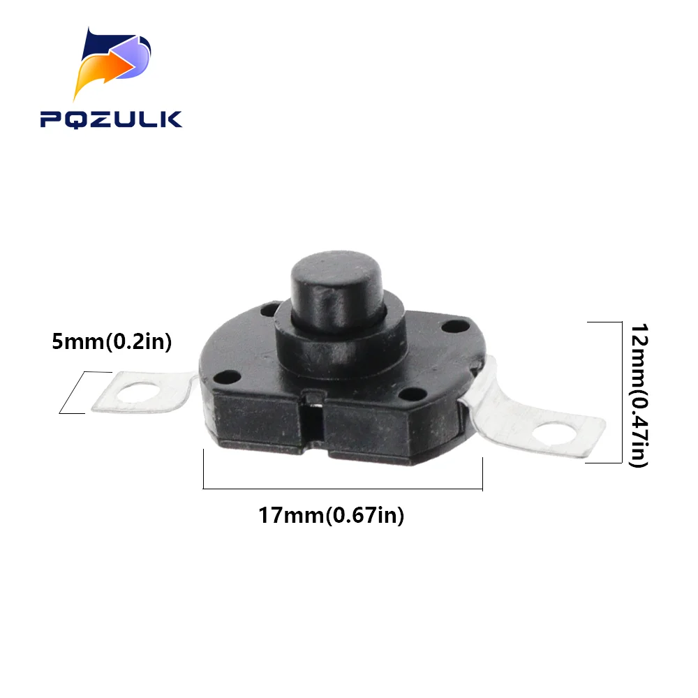 10PCS 17x12x9.5 Push button switch 1712KD Strong light flashlight switch elliptic 17*12*9.5MM Latching switch 30V 1A