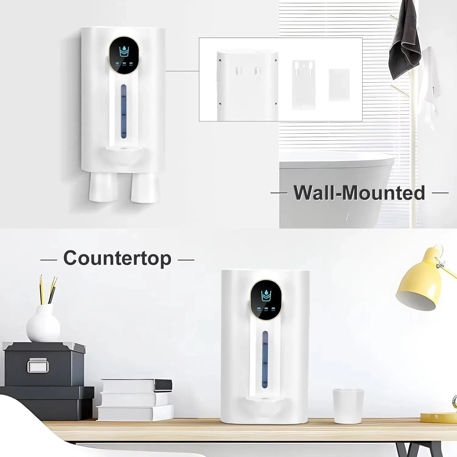 Automatic Mouthwash Dispenser Touchless Wall Mounted Mouth Wash Dispenser for Bathroom with Cups,Perfect for Kids and Adults