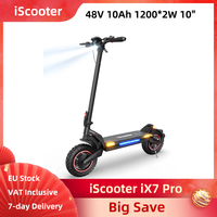 iScooter iX7 Pro Electric Scooter Off-road 1200*2 W Motor 48V 10Ah 10 Inch Tires Double Disc Brakes and EABS Braking Systems