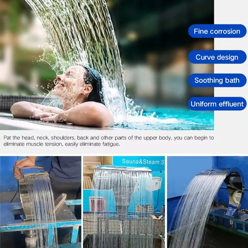 STLF Aço Inoxidável 304 Fonte Cachoeira Externa Piscina Derramado Cachoeira