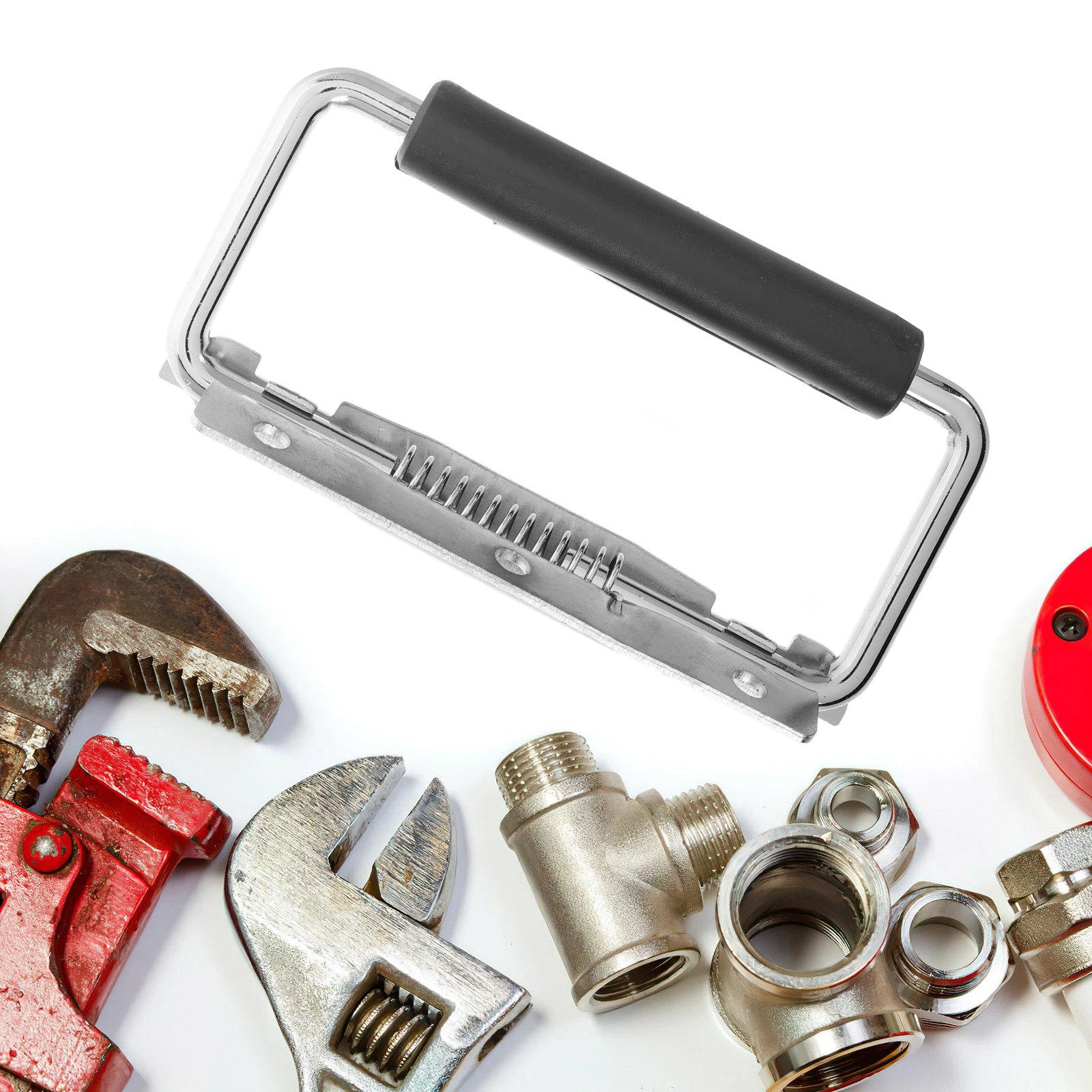 

Stainless Steel Heavy Duty Tool Box Handles Spring Loaded Surface Mount Pulls For Chest Trunk Garage Door Kitchen Cabinet Pvc