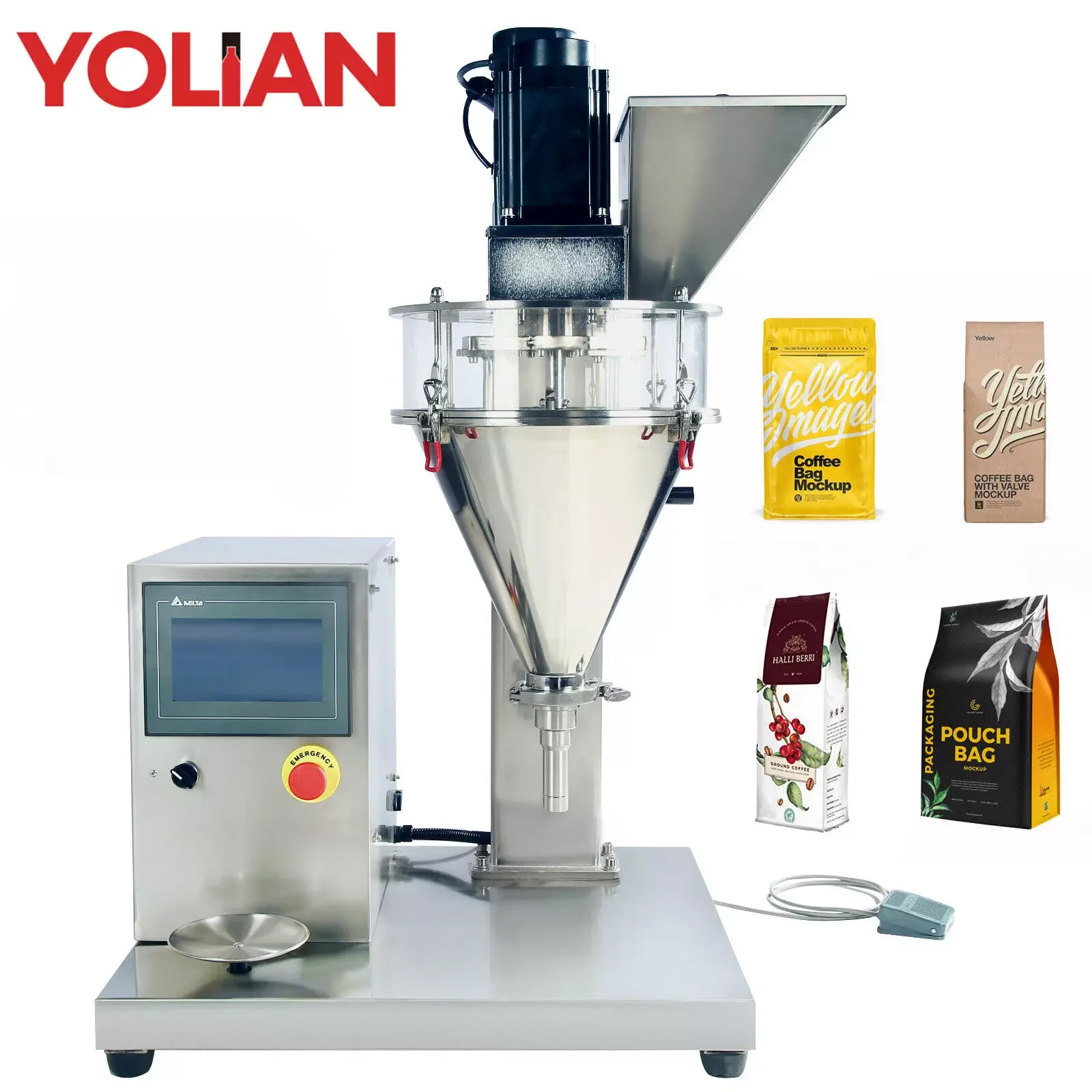 DF-B Semi Automatic Powder Filling Machine Weighing Auger Filler 5-500g High Precision for Spice Toner Protein