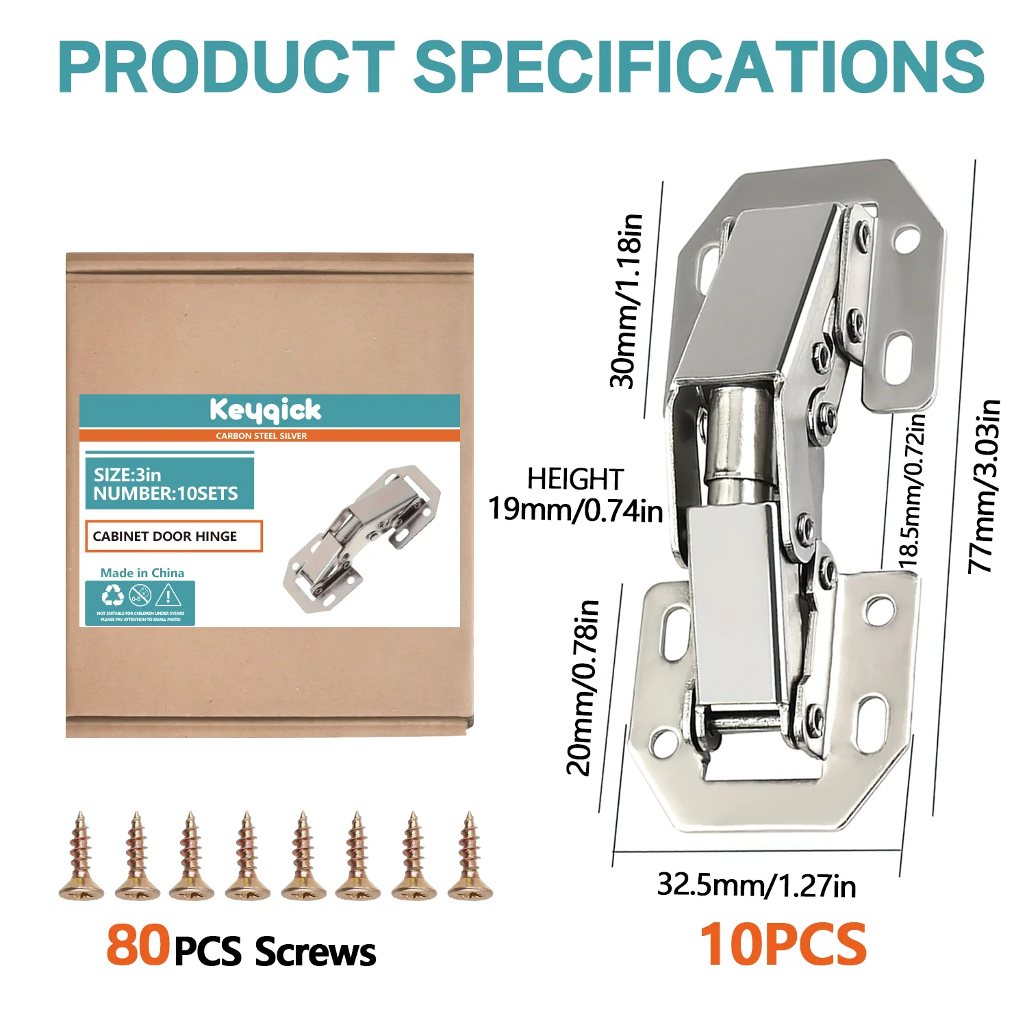 90-teiliges Stahlscharnier-Set – Furniture Hardware Screws Bewertung und Preis