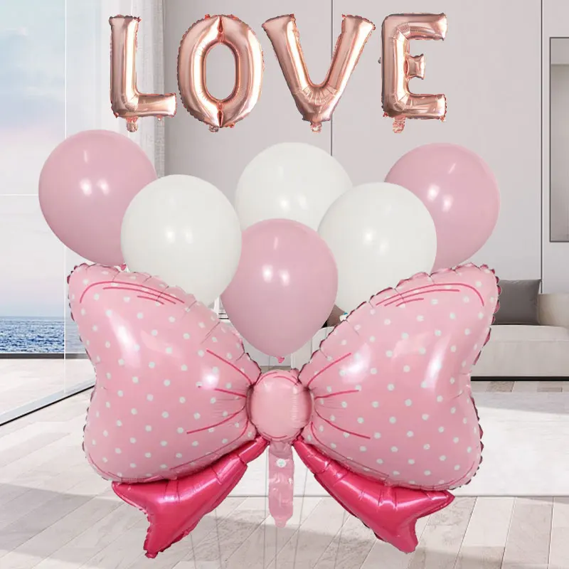 LOVE Butterfly 40 Inch Number Balloons Pink White Latex Balloons Baby Shower Decor Helium Ballon Birthday Party Wedding Globos