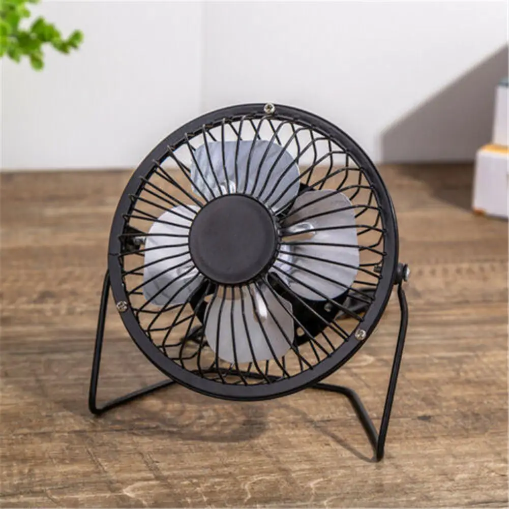 4 Inch Metal USB Mini Desk Fan Portable 360 Degree Adjustable Angle Quiet Mute Cooling Fan for Home Office Laptop Computer