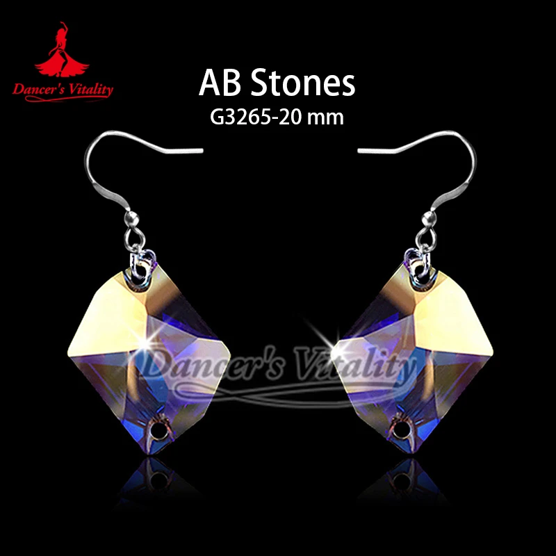 Salsa Chacha Samba Tango Rumba Salsa Professional Perform Contest Accessory Adult Women Ballroom Dance AB Stones Hook Earrings