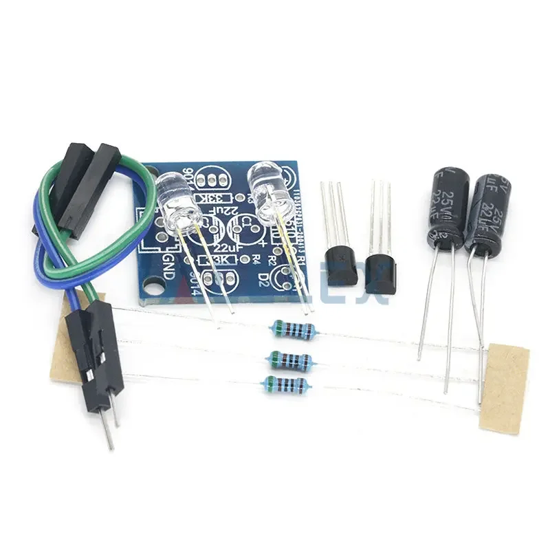 MHT11 Simples 5MM LED Flash DIY Kits DC 3V-14V Circuito Eletrônica Suite 1.6mm Peças para Arduino Piscando Kit