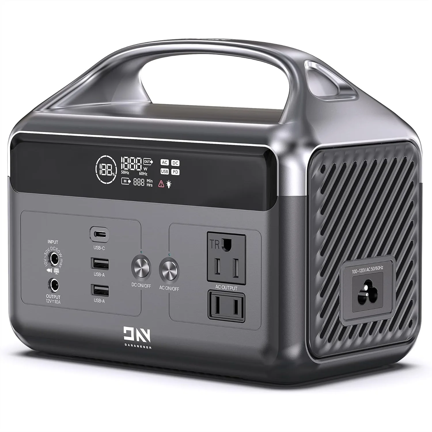 

Portable Power Station 192Wh LiFePO4 Battery Backup with 2x300W AC Outlets USB-C PD 60W Fast Charging for Camping Outdoor