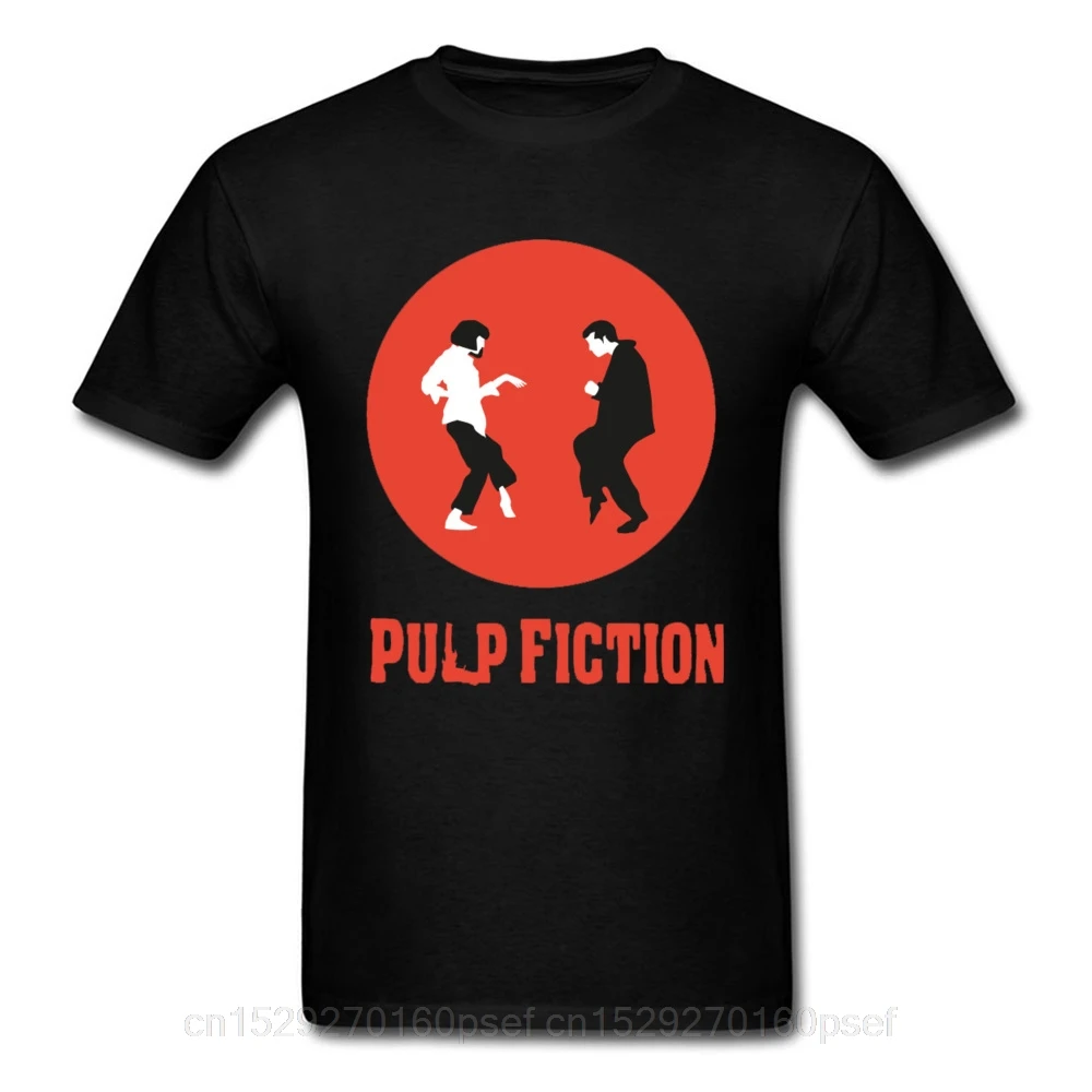 Pulp Fiction T-shirt Men Dance Tshirt Vincent Vega Wallace T Shirt Partner Couple Funny Tops & Tees Custom Company Camiseta