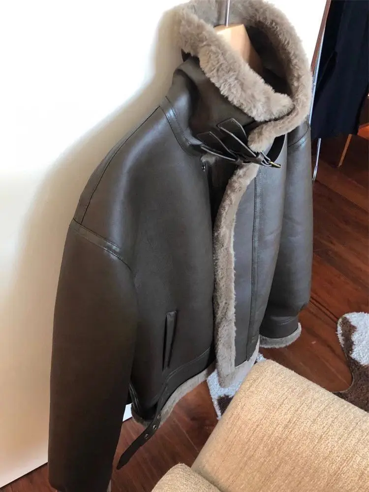 

Fur integrated splicing imitation lamb fleece jacket women's new winter thickened cotton-padded clothes cotton-padded clothes