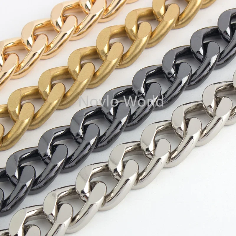 

Nolvo World 1-5 meters 5 mm thick 18 mm width 5 colors Satin gold chain purse hardware Gold aluminum chains