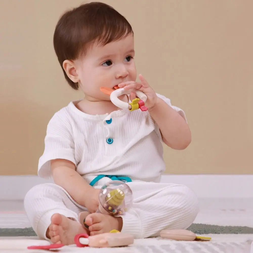 

5/6Pcs Creative Silicone Cartoon Rattle Soft Animal Shape Infant Teething Chewing Anti-Chew Non-slip Grip Baby Health Teether