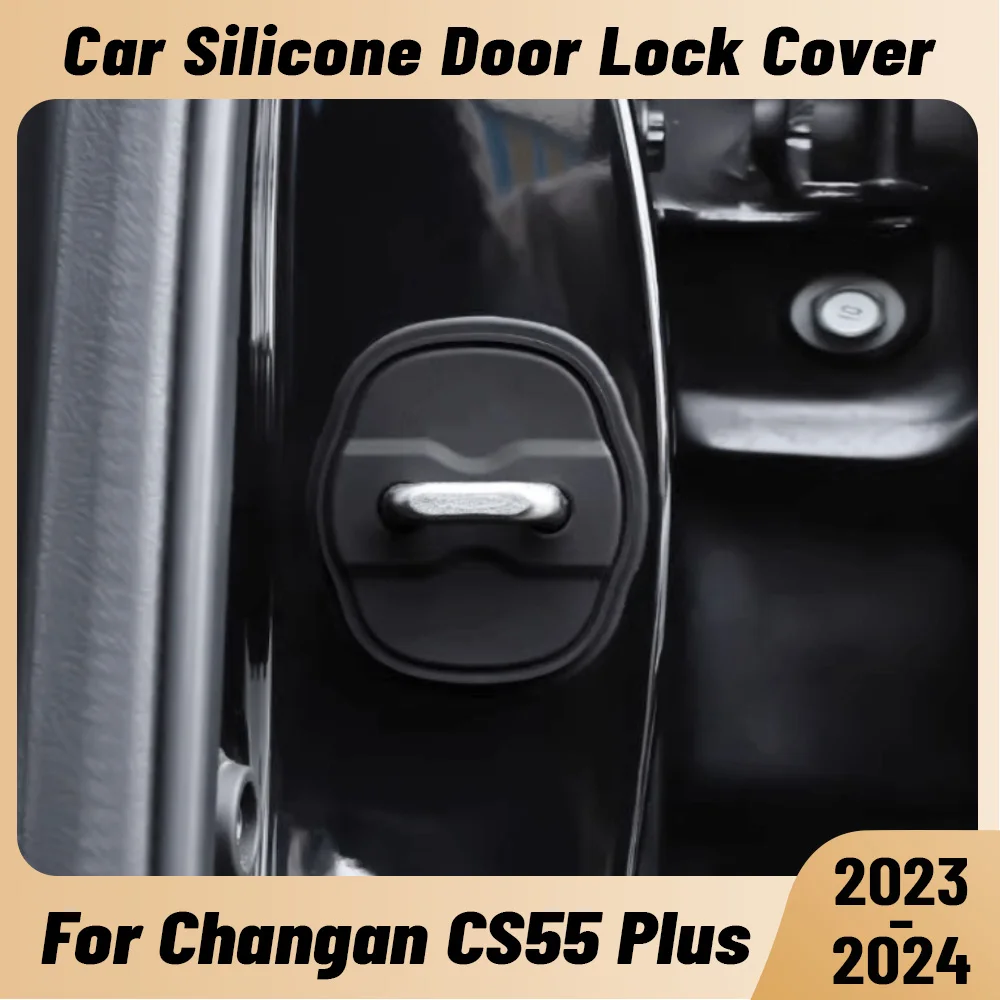 For CHANGAN CS55 PLUS  2023-2024 Car Door Shock Absorber Door Lock Protector Silicone Auto Door Lock Latches Cover Accessories