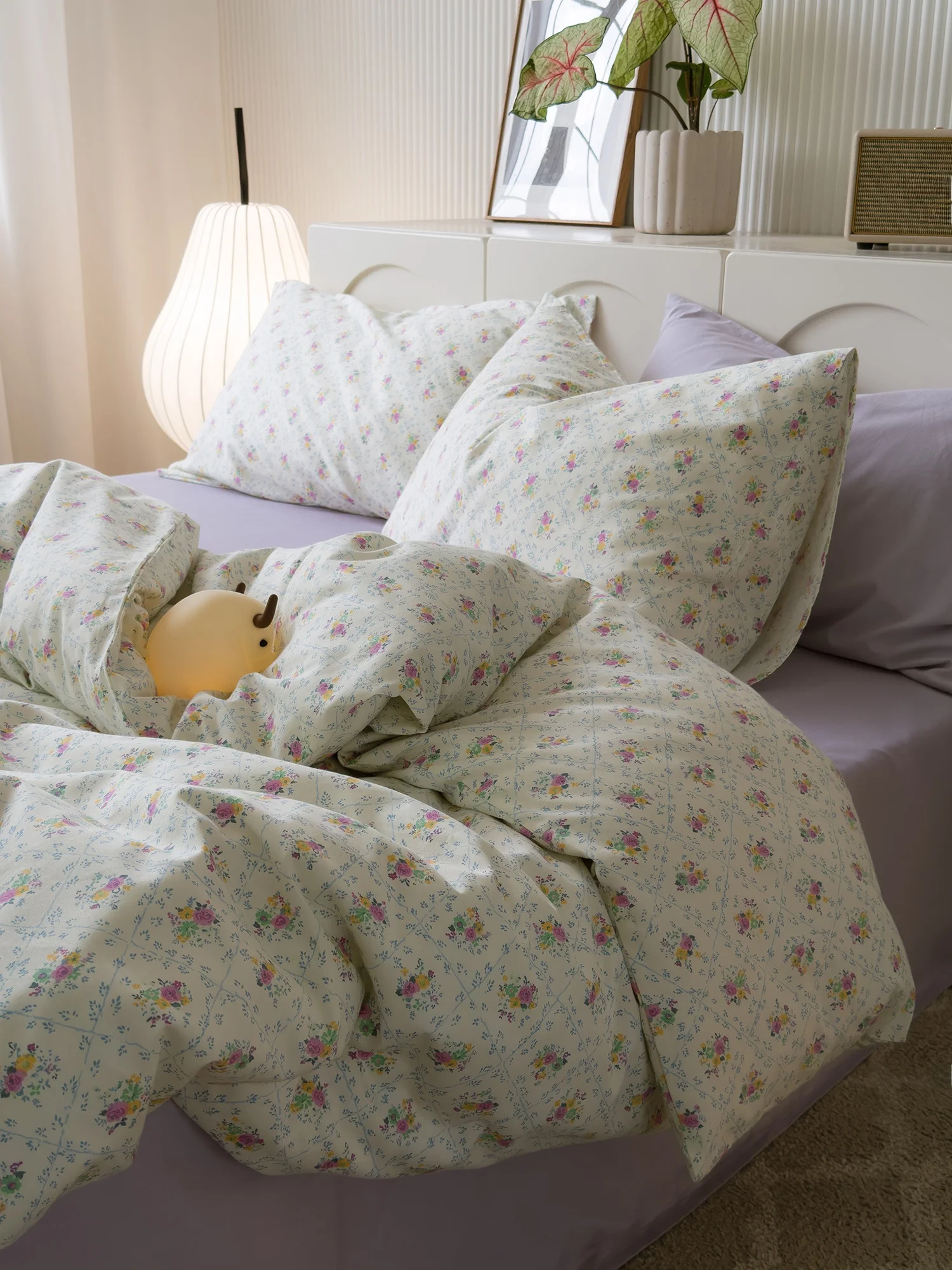 

Комплект постельного белья Ele Floral из 100% чистого чесаного хлопка, 4 предмета, для студенческих общежитий, 3 предмета, пододеяльник и постельное белье