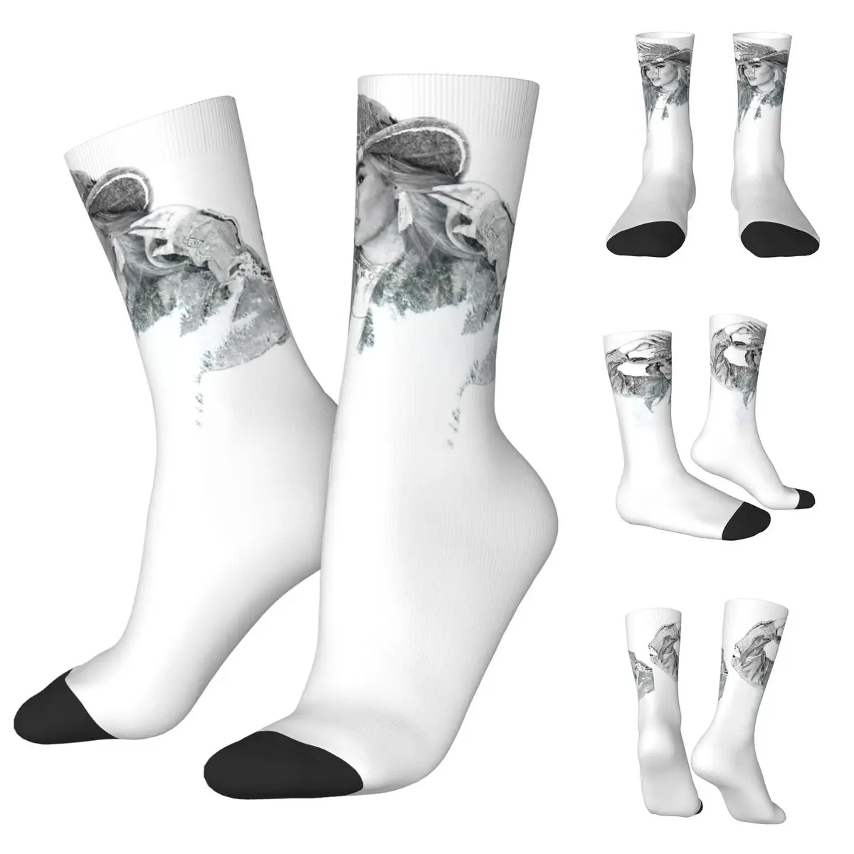 Singer Karol G Graphic Bichota cosy Unisex Socks,Hiking Happy 3D printing Socks,Street Style Crazy Sock