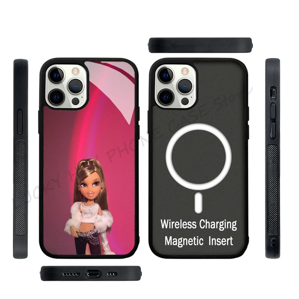 

Cute Bratz Doll Phone Case Phone Case Strong Magnetic For IPhone 15 14 13 Pro Max 11 12 Mini For Magsafe