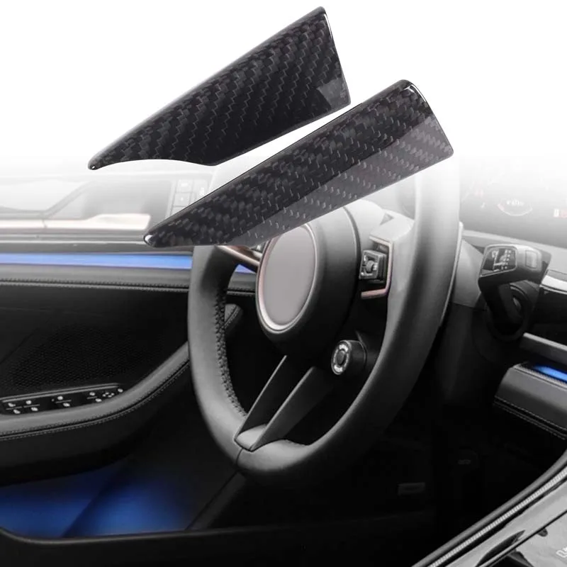For Porsche Panamera 2024+ Real carbon fiber car steering wheel U-shaped decorative frame sticker car interior accessories
