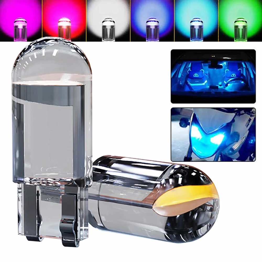 

12 В постоянного тока Автоматические фонари W5W 194 T10 Автомобильная лампа для чтения Стеклянный корпус Лампа номерного знака Автомобильный купольный светильник Светодиодная автомобильная лампа COB Светодиодный светильник