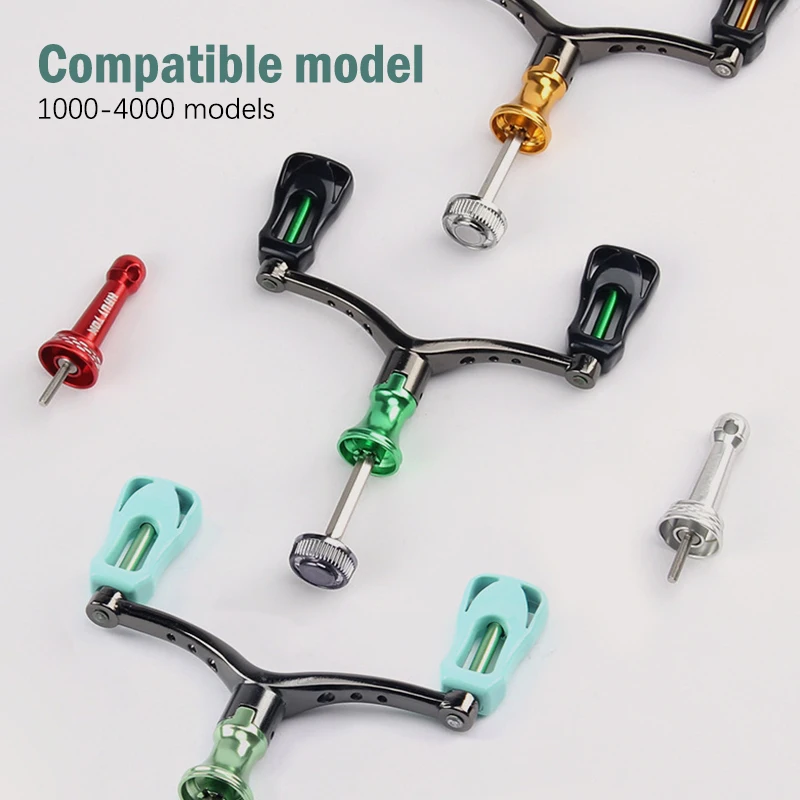 Horton-carrete giratorio de Metal CNC, brazo oscilante doble, adaptado para empuñaduras de pesca 1000-4000, accesorios de engranajes