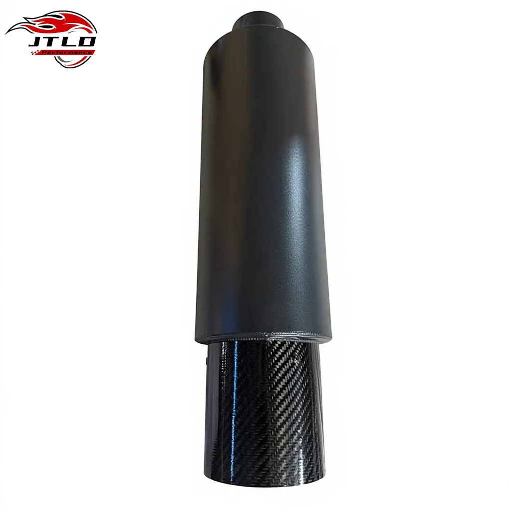 Black Stainless Steel Racing Exhaust Muffler 2.5
