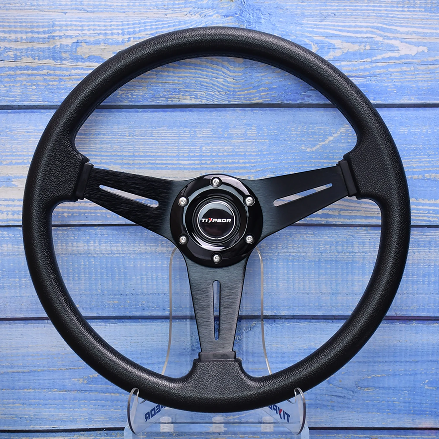 

TIYPEOR 350mm Black Racing Drift Steering Wheel Gaming Sport Wheel for Enhanced Driving Experience
