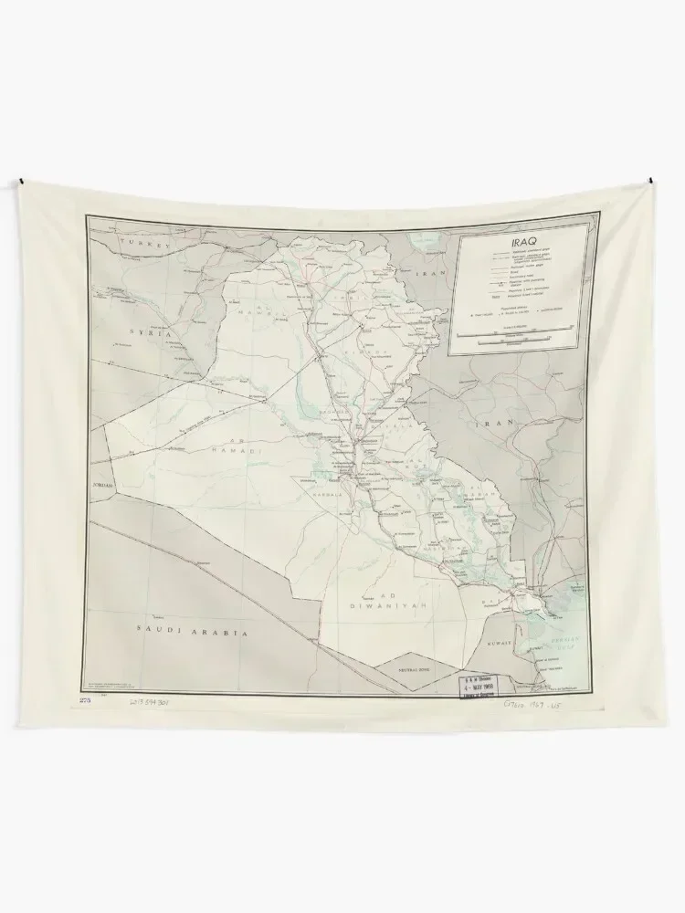 Map of Iraq (1967) Tapestry Aesthetics For Room Room Decoration Accessories Japanese Room Decor Home Decorating Tapestry