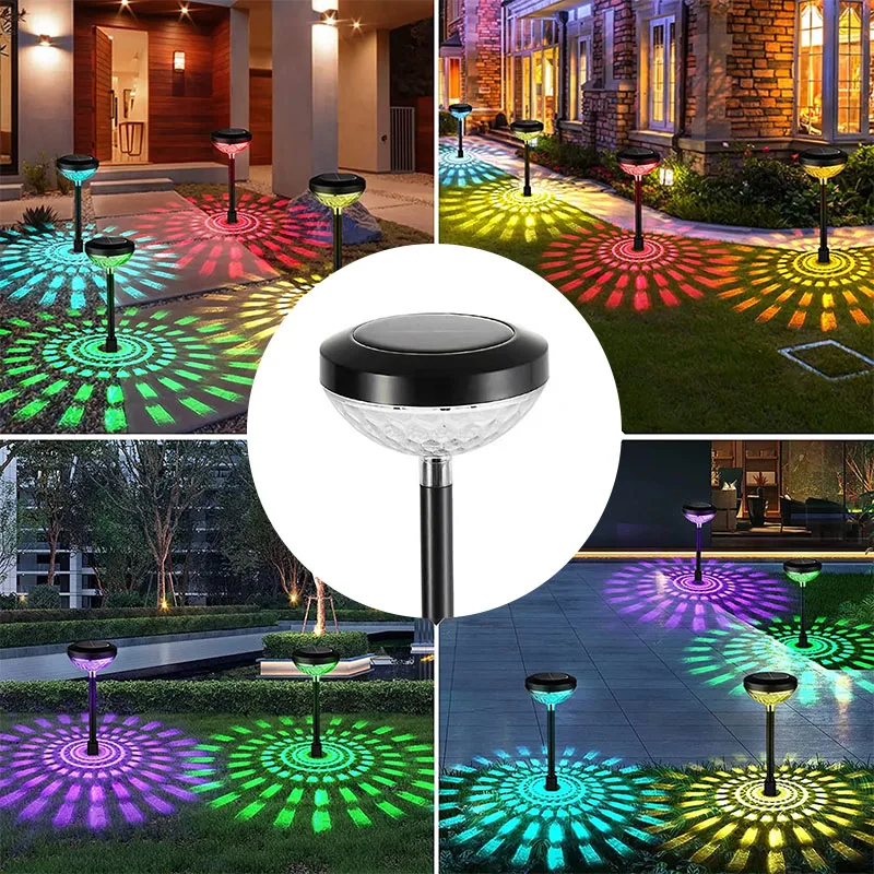 

Garden Outdoor Solar LED Lights RGB Multi-Color Lighting Solar Path Lawn Light Christmas Landscape Shine Lamps Garden Decorative