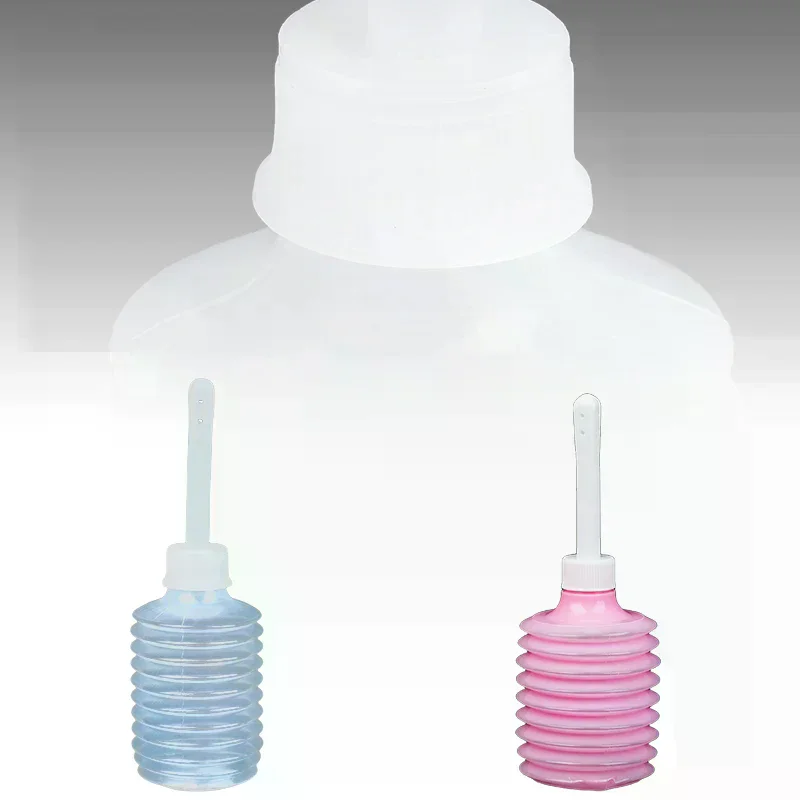 200ML 8Holes Pink Clear Disposable Vaginal Anal Douche Retractable Wash Cleaning Anus Clean Supplies Female Health Accessories