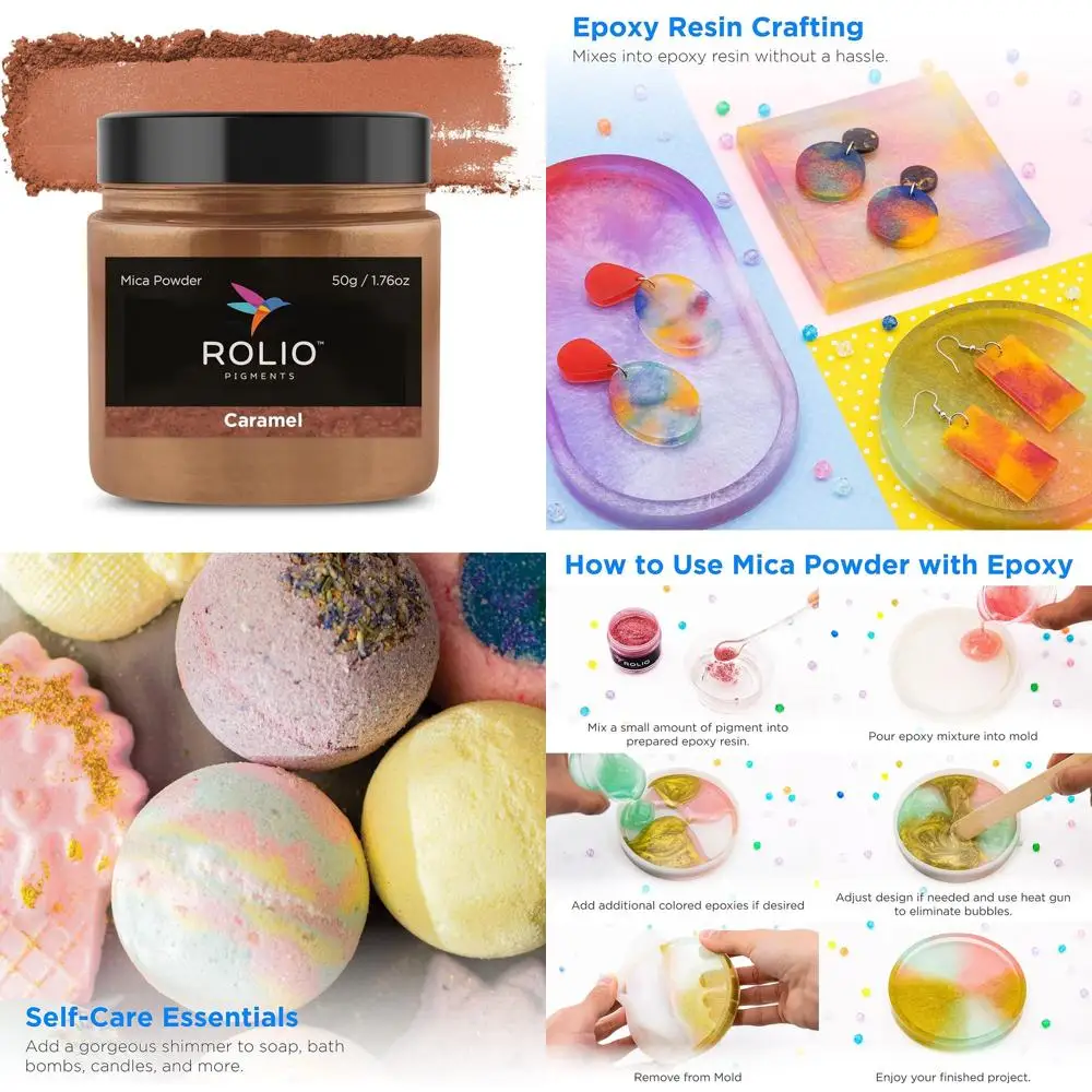Polvo de Mica Premium - Cael (50G / 1.76oz) - 1 Tarro de Pigmento Marrón en Polvo para Resina Epoxi, Tinte, Jabón, Esmalte de Uñas, Pintura, Velas
