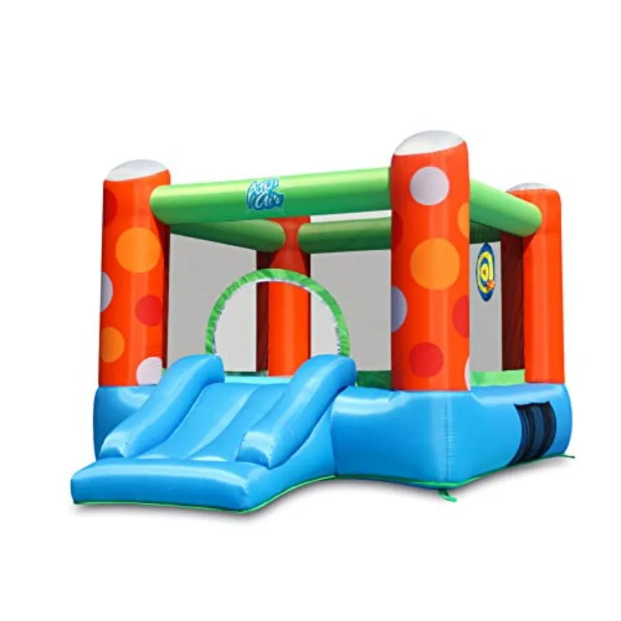 

ACTION AIR Bounce House Inflatable Bounce House with Air Blower Durable Sewn Extra Thick Blue and Yellow Jump Castle for Family