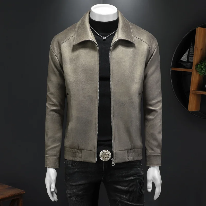 

Men's Suede Jaet Warm Faionable Collared Outerwear Lightweight Luxury Trendy Cotton Polyurethane Elastic Fiber Spring Autumn