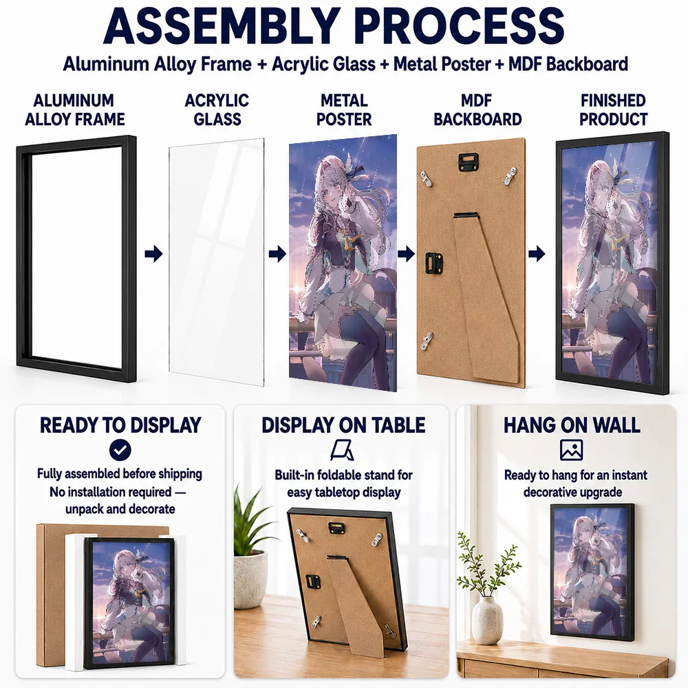Honkai Star Rail Firefly Metal Poster With Aluminum Alloy Frame Personalized Hero Tribute Wall Art For Game Room And Player Gift
